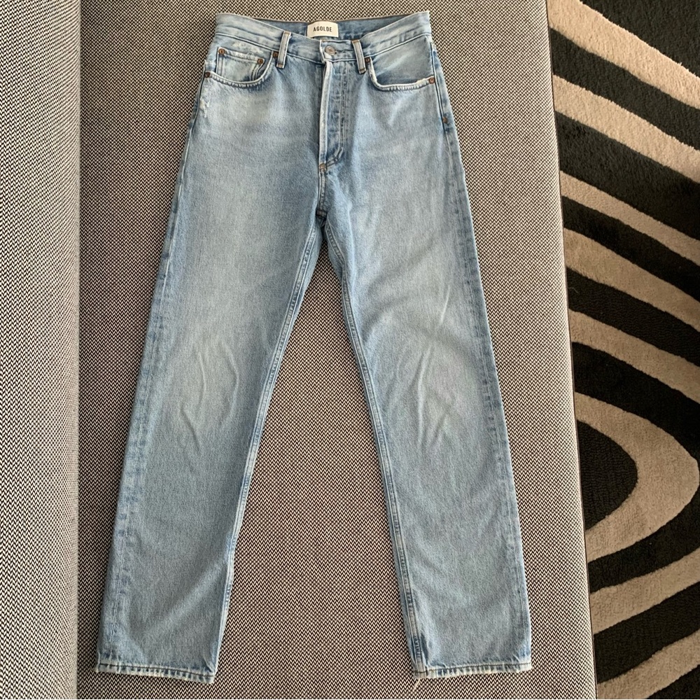 AGOLDE 90s Pinch Waist High Rise Straight in Addition wash